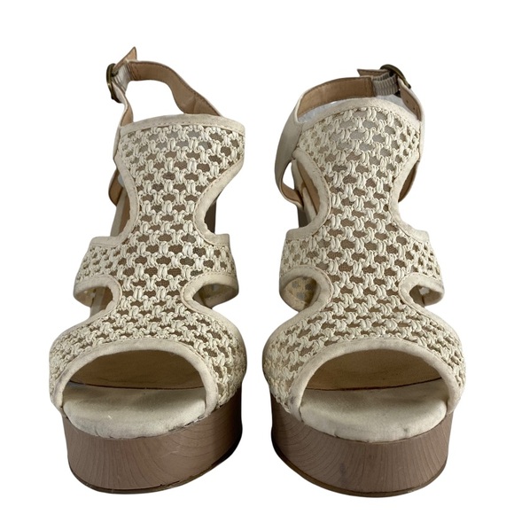 Lucky Brand Remyy Natural Woven Wood Wedges 7.5 - Picture 3 of 8